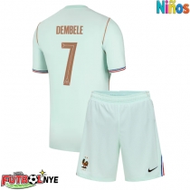 Camiseta Francia Ousmane Dembele #7 Visitante Equipación para niños Mundial 2026 manga corta (+ pantalones cortos)